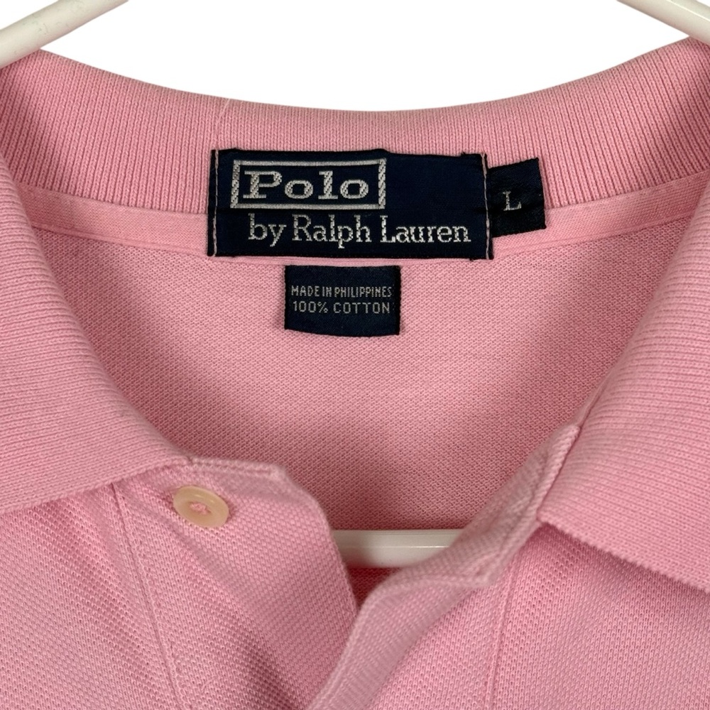 Vtg. Y2K Polo Ralph Lauren Classic Fit Short Sleeve Cotton Polo Shirt Pink Large - Picture 7 of 13